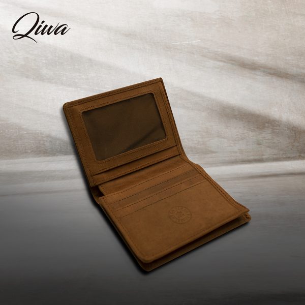 Billetera de cuero hombre Miel Napa qiwa