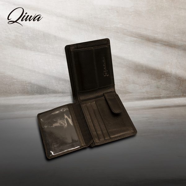 Billetera de cuero hombre costura- Bolsillo y correa