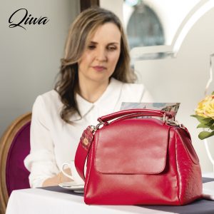 QIWA CARTERA DE CUERO ROJA