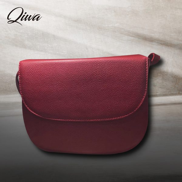 Cartera de cuero esmeralda color rojo