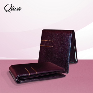 Billetera de cuero de hombre color vino